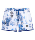PINO - Short length swimshorts with watercolor flowers ocean print