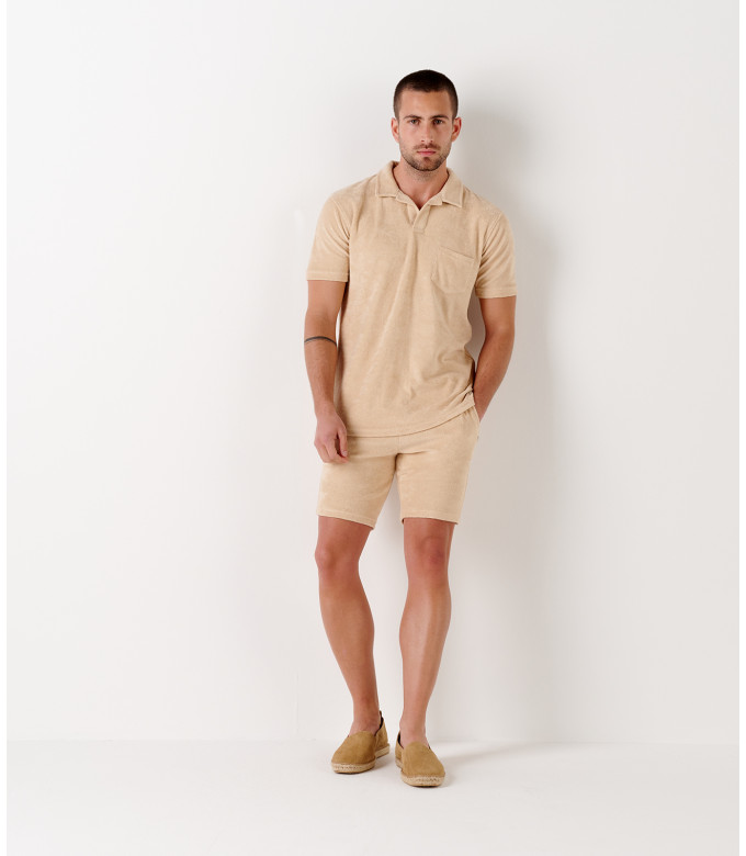 MITCH - Polo éponge crème