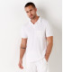 MITCH - Towelling white polo shirt