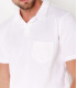 MITCH - Towelling white polo shirt