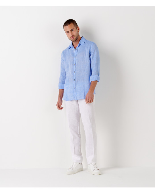 JONAS - Casual linen shirt, blue