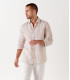 JONAS - Plain beige linen shirt