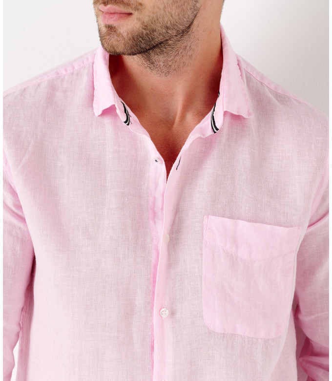 DIVA - Casual linen shirt, light pink