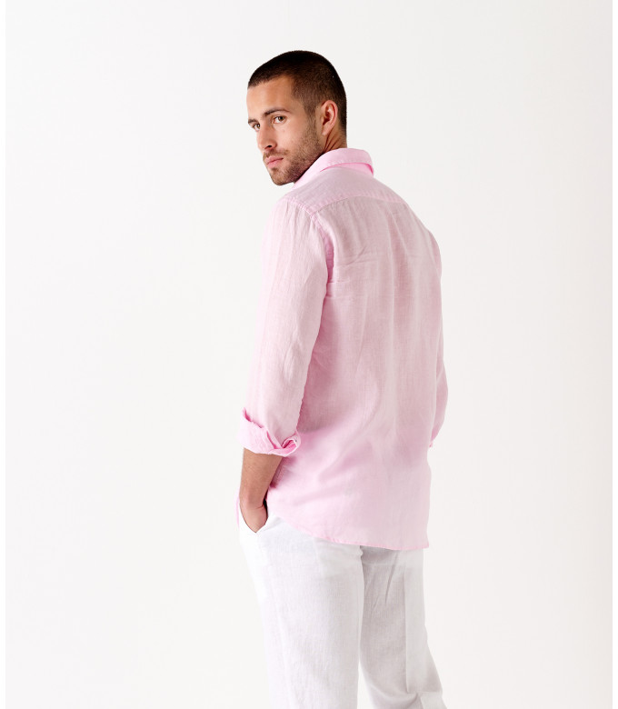 DIVA - Casual linen shirt, light pink