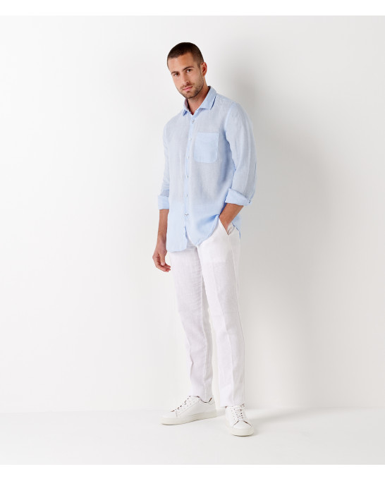 DIVA - Linen casual shirt, light blue