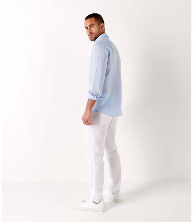 DIVA - Linen casual shirt, light blue