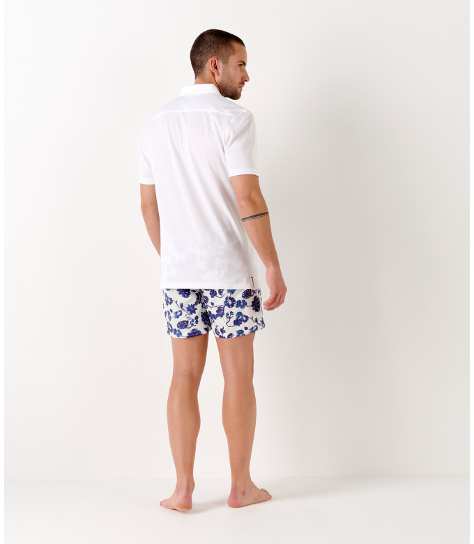 DARREN - Polo en coton piqué blanc
