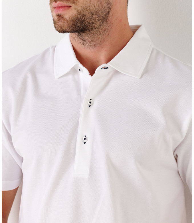DARREN - Polo en coton piqué blanc