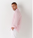 CODY - Chemise en lin imprimé rayé rose
