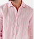 CODY - Chemise en lin imprimé rayé rose