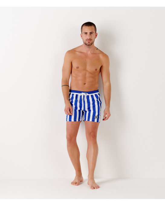 CALIFORNIA - Swim trunks in large royal stripes