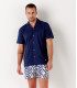 BULL - Jersey cotton slim-fit shirt marine