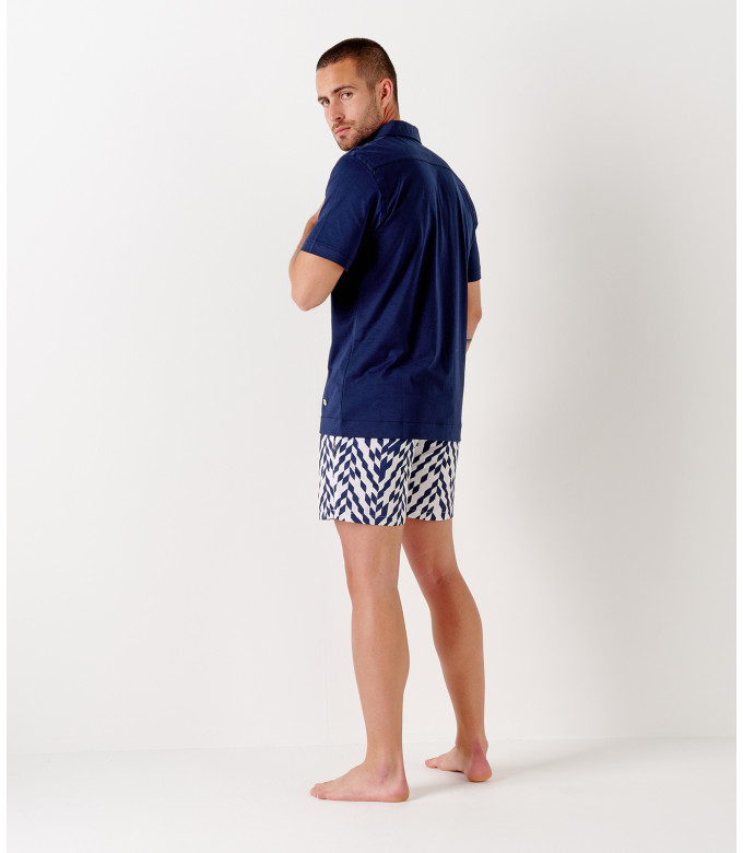 BULL - Jersey cotton slim-fit shirt marine