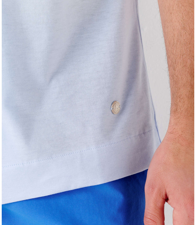 BULL - Jersey cotton slim-fit shirt sky blue