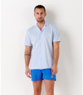 BULL - Jersey cotton slim-fit shirt sky blue