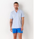 BULL - Jersey cotton slim-fit shirt sky blue