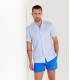 BULL - Jersey cotton slim-fit shirt sky blue