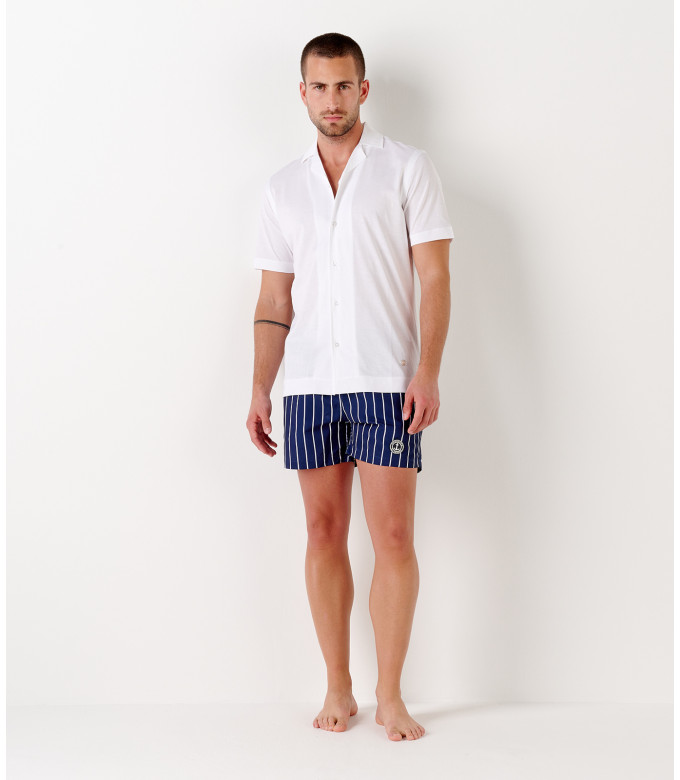 BULL - Jersey cotton slim-fit shirt White