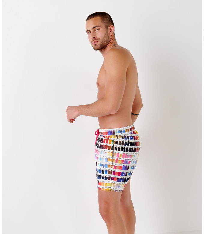 BORNEO- Pantaloncini da bagno con stampa Pantone, rosa