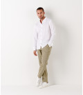 ASHTON - White piqué cotton shirt