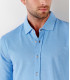 ASHTON - Sky blue cotton prick shirt