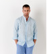 STAN - Camisa de linho com gola Mao, céu