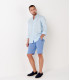 STAN - Camicia di lino con colletto Mao, cielo