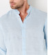 STAN - Linen shirt, Mao collar, sky blue