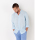 STAN - Linen shirt, Mao collar, sky blue