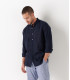 STAN - Linen shirt, mao collar, ink 