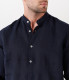 STAN - Linen shirt, mao collar, ink 