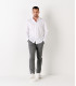 STUART - Chemise en coton fin uni slim-fit, blanc