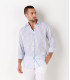 TENNIS -Linen striped shirt white