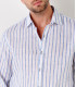 TENNIS - Chemise rayures lin blanc