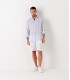 TENNIS -Linen striped shirt white