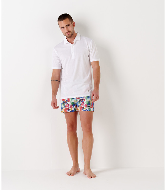 WESTON - Polo jersey en coton, blanc