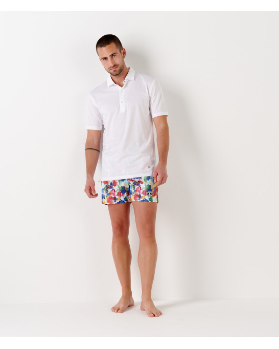 WESTON - Polo jersey en coton, blanc