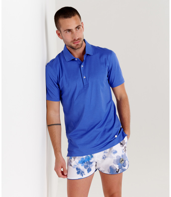 WESTON - Polo jersey coton indigo