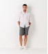 TURNER - Slim fit linen-blend bermudas, dark grey