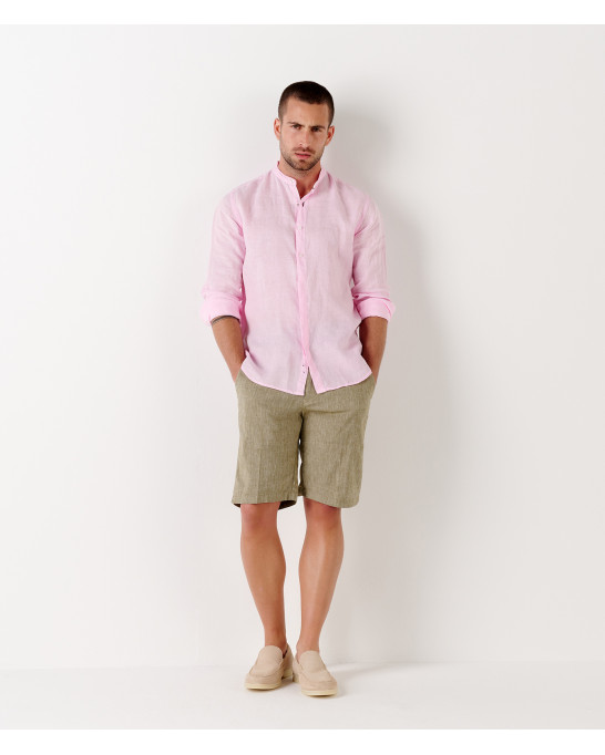 KAKI SLIM FIT LINEN-BLEND BERMUDAS TURNER