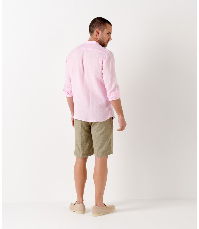 KAKI SLIM FIT LINEN-BLEND BERMUDAS TURNER