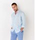 TURNER - Slim fit linen-blend bermudas, light blue  