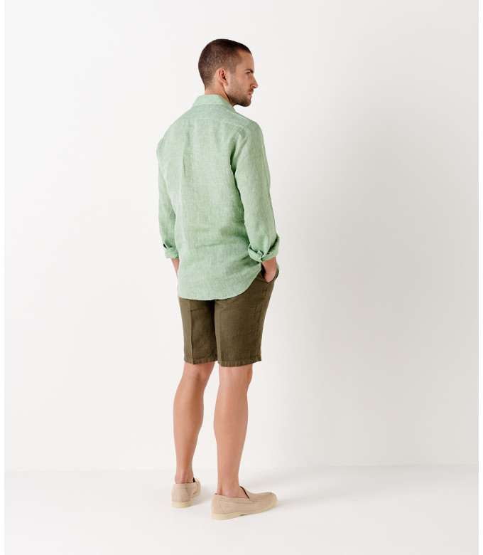 COLORADO - Casual kaki linen bermuda