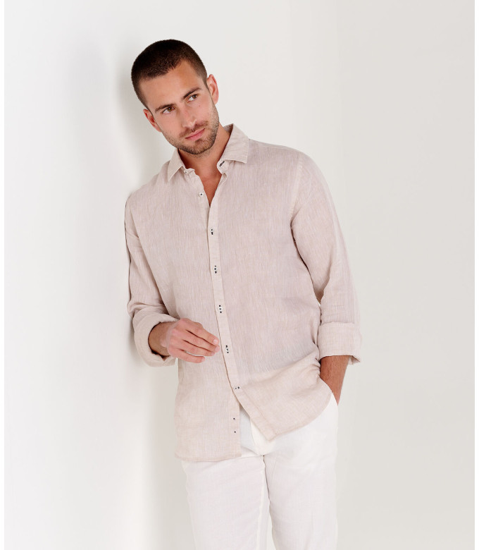 GORDON -  White linen chino pant