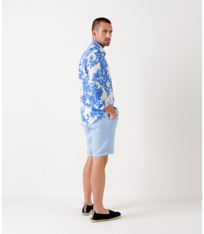 COLORADO - Casual sky linen bermuda