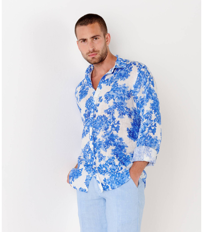 COLORADO - Casual sky linen bermuda