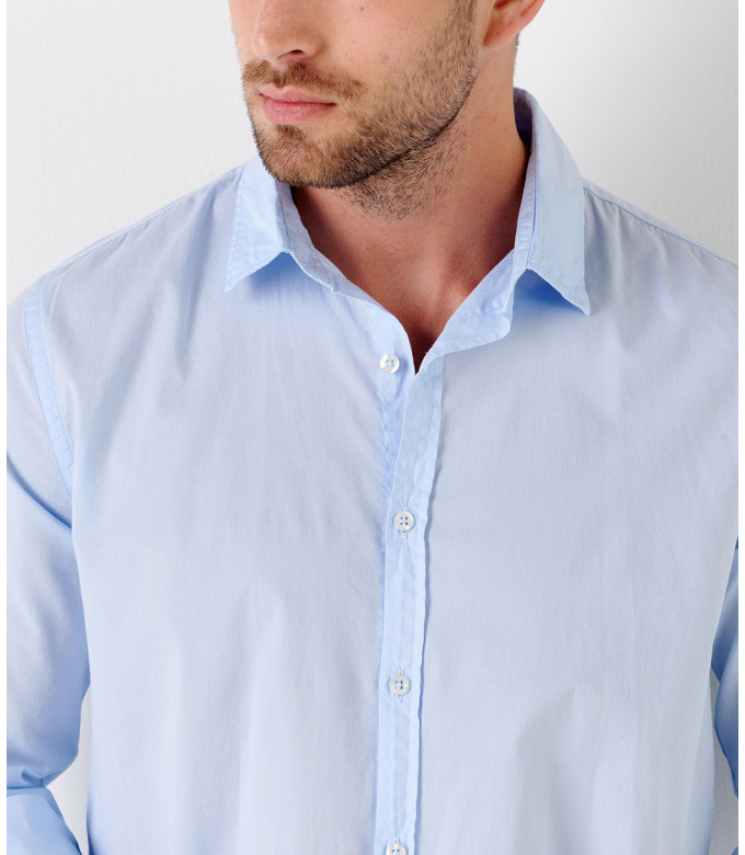 VARDY - Casual cotton-voile shirt, light blue 