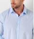 VARDY - Casual cotton-voile shirt, light blue 