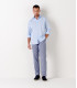 VARDY - Casual cotton-voile shirt, light blue 