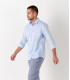 VARDY - Casual cotton-voile shirt, light blue 